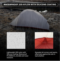 Carpa de Camping Ultraligera Plegable de Doble Capa para las Cuatro Estaciones, Tipo Domo para 2 Personas, Impermeable 4000mm, Equipo de Camping para Exteriores