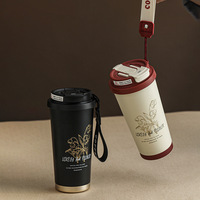 Mug à café personnalisé avec motif floral, 500 ml, gobelet de voyage personnalisé, mug à café de voyage avec motif floral