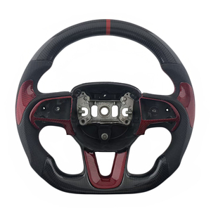 Volant de direction en cuir perforé en fibre de carbone pour Dodge Challenger SRT – Vente chaude en gros - Product Image 1