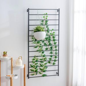Treillis <span class=keywords><strong>de</strong></span> jardin en fil métallique noir moderne, grand, à fixer au <span class=keywords><strong>mur</strong></span>, support en treillis pour plantes grimpantes - Product Image 2