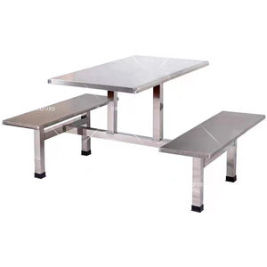 Mesa de Comedor Moderna Ajustable de Acero Inoxidable para Cuatro Personas, para Hogar, Granja, Taller, Oficina, Escuela, Cafeterías y Restaurantes - Product Image 6