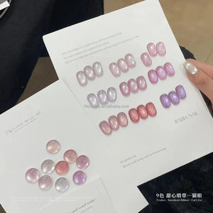 ยาทาเล็บราเบีย ลักชัวรี่ 9 สี สูตรกลิตเตอร์แบบตาแมว ริบบิ้นหวานๆ สีชมพู สีม่วง ชิมเมอร์ ติดทนนาน สำหรับร้านทำเล็บ - Product Image 4