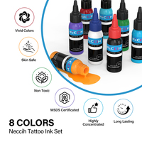 Pigments organiques NECCIH, 14 couleurs de base, encre de tatouage professionnelle, Triple Black Original, pour les fournitures d'art corporel, pigment 30 ml