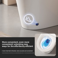 Télécommande de toilettes intelligentes avec commande vocale, ouverture automatique, capteur de pied, protection en mousse intégrée, écran LED, bidet chauffant, fixation au sol