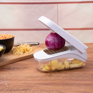 เครื่องหั่นผักอเนกประสงค์, เครื่องหั่นอาหารแบบใช้มือพร้อมภาชนะสำหรับห้องครัว, หั่นผลไม้และผักได้รวดเร็ว - Product Image 6