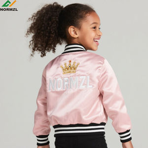 Geborduurd Kroonlogo Kids Jassen Sport Trainingspak Custom Sublimatie Cheerleading Honkbal Jack Dansteam Satijnen Jasje - Product Image 4