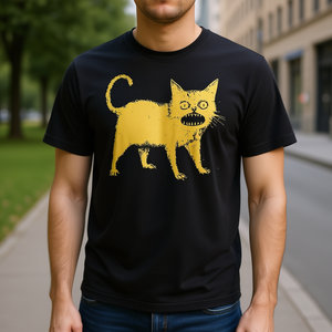 Camiseta con estampado de gato japonés Horrible, camiseta gráfica negra, unisex, talla mediana para adultos - Product Image 3
