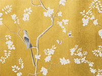 Papier peint mural floral en feuille d'or 3D peint à la main personnalisé, décoration murale de luxe chinoise pour chambre à coucher, salon et salle à manger