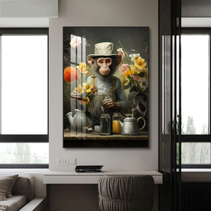Décoration de salon : Affiches abstraites d'animaux, Graffiti mural, <span class=keywords><strong>Singe</strong></span>, Cuisinier, Barman, Impressions sur toile, Peintures d'animaux <span class=keywords><strong>Pop</strong></span> <span class=keywords><strong>Art</strong></span>, Décoration - Product Image 3