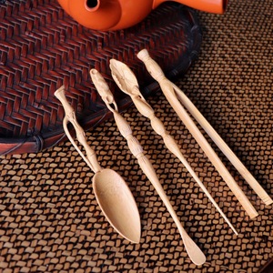 Bamboo <b>Tea</b> <b>Set</b> Four Piece Traditional Chinese <b>Tea</b> Ceremony Tools Eco Friendly Kung Fu <b>Tea</b> Accessories - Product Image 1