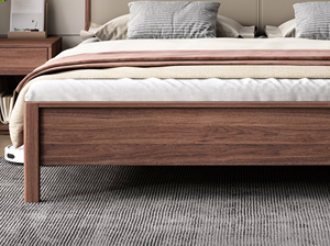 Mochila de Estilo Nórdico, Madera de Nogal Importada, Piel Sintética Delicada y Agradable al Tacto, Relleno de Esponja de Alta Resiliencia, Cama de 1.8m - Product Image 6