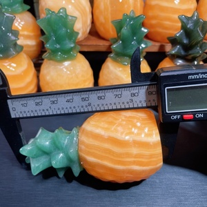 Vente en gros de cristaux de guérison naturels en calcite jaune et <span class=keywords><strong>aventurine</strong></span> verte en forme d'ananas pour la décoration - Product Image 5