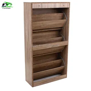 Factory Direct Sale 3 Drawer Shoe Storage Rack Wooden Hold 16-20pairs Shoes Living Room Furniture