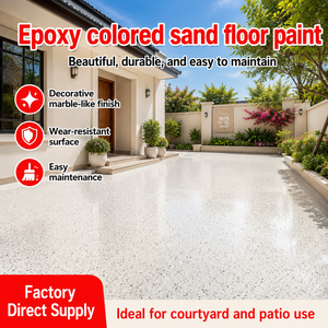 Peinture liquide bicomposante époxy auto-nivelante effet marbre sable coloré pour sols, application au couteau et au truelle - Product Image 2