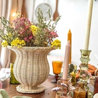 Groothandel Huisdecoratie Rieten Vazen, Huwelijksdecoratie Huaben Decoratie Vloervazen, Grote Maatwerk Plantenvazen