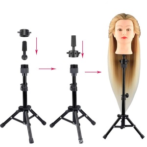 Soporte de Cabeza de Maniquí Ajustable de Aluminio Moderno y Duradero - Soporte de Trípode para Cabeza de Maniquí para Salón y Barbería - Product Image 1