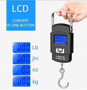 Hanging Digital Luggage Scale 50kg LCD <b>Display</b> Battery Powered Plastic <b>Hook</b> Scale for Weight Measuring - Product Image 3