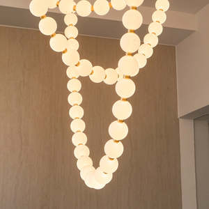 Creative Glass Ball Necklace Chandelier Modern Gold Pendant Light Dining Room Bar <strong>Kitchen</strong> Island Project <strong>Lamp</strong> Factory Wholesale - Product Image 2