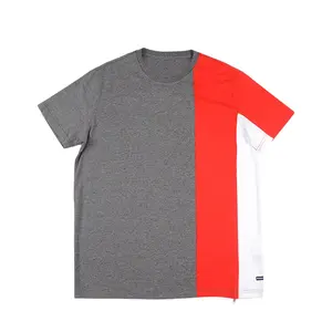 Sıcak satış erkek Slim Fit poli pamuklu jarse bahar yaz spor spor paneli fermuar tarzı T Shirt
