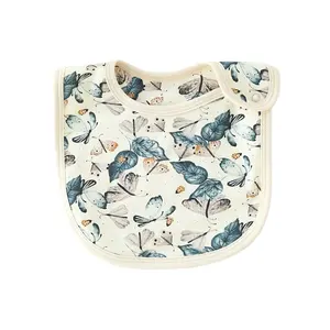 Baby Hoofdband Kwastje Speeksel Handdoek Bloemenprint Pasgeboren Double Side Slabbetjes Jongens Meisjes Bandana Spuugdoekjes Feeding Kiel Stuff