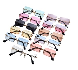 New Design Frameless Metal Trimming Square Gradient Street Shot Tide <b>Sunglasses</b> for Unisex - Product Image 5