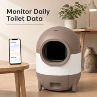 Bac à litière automatique intelligent pour chat 15L, sans pelle, nettoyage facile, sécurité intégrale 20 jours, conception en PP pour grands chats