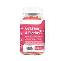Gummies de Collagène et Biotine Personnalisées en Usine, Marque Privée, Éclaircissent la Peau, Gummies Multi-Collagène pour Adultes