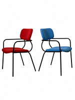 Chaise de salle à manger moderne avec assise en tissu et pieds en métal pour restaurant