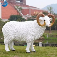 Sculpture d'animal en résine de fibre de verre personnalisée, taille réelle, reproduction d'agneau en fibre de verre, statue d'animal en fibre de verre à vendre