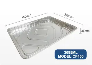 3085ml Half Size Deep Aluminum Foil Pan Half Size Shallow 450*325*25mm Container Food Aluminum Foil Container