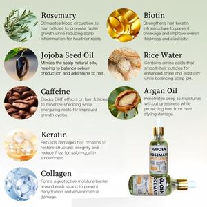 Huile de croissance capillaire biologique végane à la kératine, au collagène, à l'huile d'argan, de jojoba et de romarin, soin capillaire naturel unisexe pour le traitement du cuir chevelu - Product Image 2