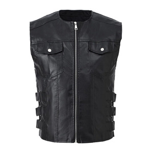 Chaleco de Cuero de Diseño Único y Alta Calidad para Hombre, Transpirable, Cómodo, MOQ Bajo, Chaleco sin Mangas Hecho de Cuero - Product Image 1
