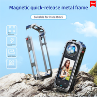Cage Insta360 X5 en alliage d'aluminium de haute qualité avec fixation rapide, cadre de protection magnétique, support griffe froide et interface 1/4 pouce