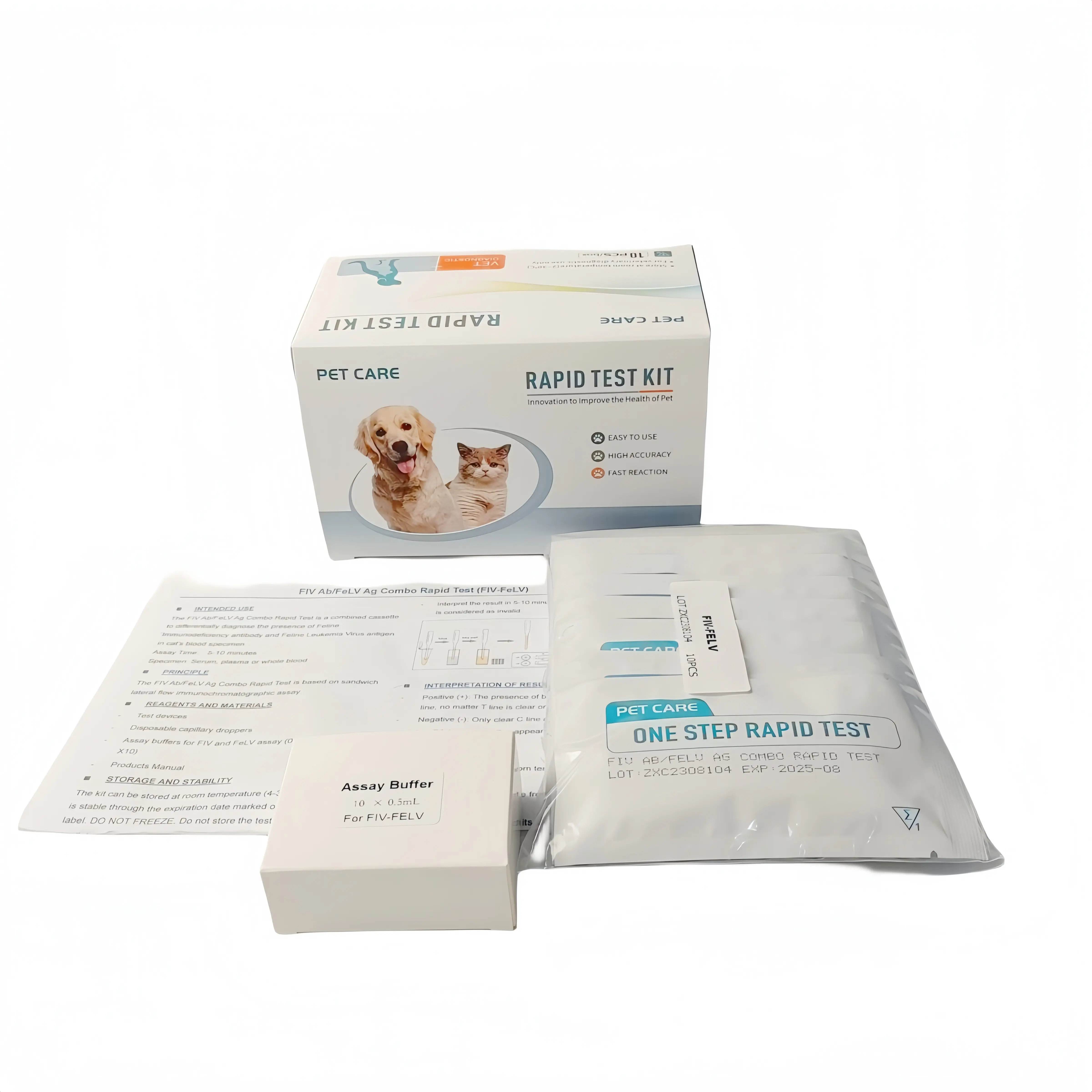 Veterinario Ehrlichia Anaplasma Babesia Canine Lyme CHW/Ana/LYM/Bab/EHR AB Kit de prueba Clínica veterinaria para perros Suministros para mascotas