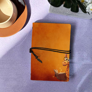 Cahier A6 Cadeau de Pâques pour grand-père à noter Observations d'observation des oiseaux Verres de girafe <span class=keywords><strong>Livre</strong></span> Motif de fond orange <span class=keywords><strong>sur</strong></span> - Product Image 1