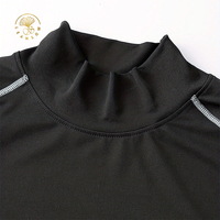 T-shirts de sport à manches longues pour hommes, coupe ajustée, noirs, de haute qualité, pour le fitness, directement de l'usine