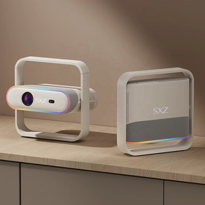 SXZ nuevo diseño tela arte 1080P <span class=keywords><strong>Mini</strong></span> Smart WiFi 6 3D LCD Video Android 13 sistema Smart TV LED Home Theater 4K proyectores - Product Image 1