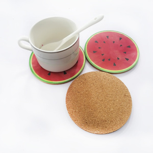 Set + <strong>Cork</strong> Custom Print Printing Made Cup Logo China <strong>Mug</strong> and Drink Fruit <strong>Coaster</strong> Wooden Cup <strong>coaster</strong> Kitchen Table Decor