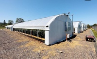 Structure galvanisée, grand poulailler mobile agricole, hangar pour volailles, serre portable avec matériau PE