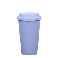 Gobelet à café réutilisable en paille de blé écologique avec couvercle anti-fuite - 350 ml, tasse de voyage portable pour la maison, le bureau et la voiture
