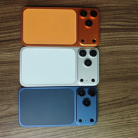 Coque arrière pour 17, 17 Pro, 17 Pro Max avec plaque en fer magnétique et verre, design barre