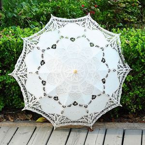 Parasol en dentelle blanc pour mariage, fabriqué en Chine, idéal pour la mariée - Product Image 2