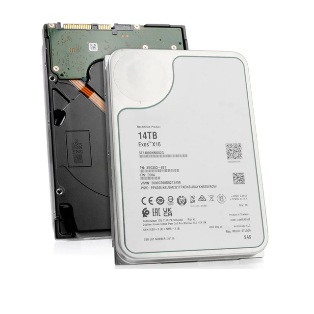 Exos X16 ST14000NM002G 14TB Enterprise HDD SAS 12Gb/s 7200RPM 256MB 3.5 Inch Server Hard Drive