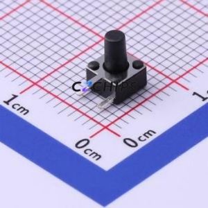 TS-1091B-A7B3-D2 Tactile Switch Through hole Component THT Switch Single Pole Single Throw Round Button 2.5N Right Angle Insert - Product Image 1