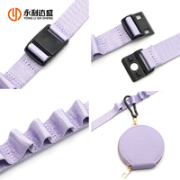Lanière violette réglable avec mini pochette ronde détachable, sangle avec logo personnalisé pour téléphone, clés, ID