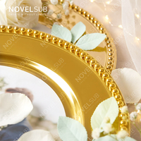 NOVELSUB Sublimatie Blanko Bruiloft Fruitplateau/Serveerschaal Aangepaste DIY Ronde Metalen Plaat voor DIY Cadeaus & Feest Huisdecoratie