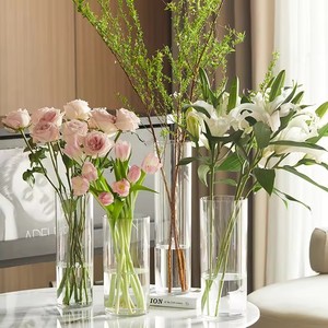 <span class=keywords><strong>Vase</strong></span> à fleurs cylindrique transparent en acrylique, incassable, <span class=keywords><strong>grand</strong></span> <span class=keywords><strong>vase</strong></span> en plastique pour centres de table de mariage, décoration hydroponique - Product Image 2
