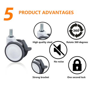 Hersteller Großhandel 3 "4" 5 "Medical 250kg Verriegelung Professional Lightweight M12 Swivel Central Tpr Bolt <span class=keywords><strong>Caster</strong></span> Wheel - Product Image 6