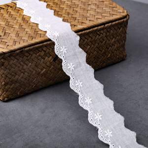 Apliques franceses blancos Telas de guipur Adornos de encaje bordado de algodón nupcial para ropa y vestidos Cinturón de encaje - Product Image 5