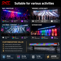 Barre lumineuse LED SGT étanche IP65, 672 LED RGB, 112 LED blanches, projecteur mural à pixels, stroboscope DMX512 pour spectacle lumineux